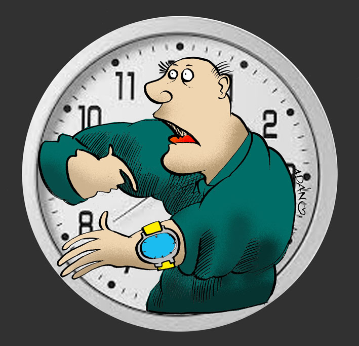 Caricatura "Defiende tu tiempo"