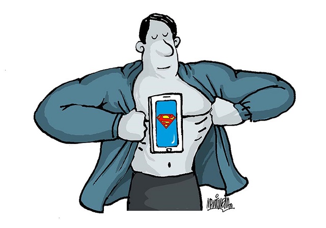 Superman-teléfono celular