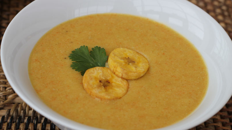 Sopa cremosa-plátano vianda