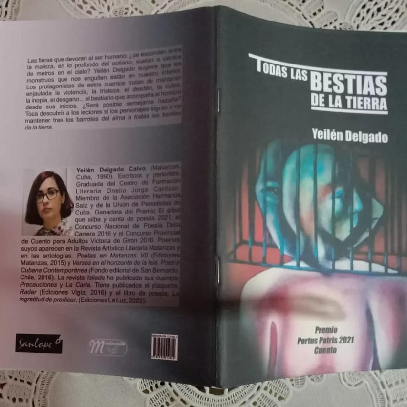 Libro Todas las bestias de la tierra, de la escritora y periodista, Yeilén Delgado