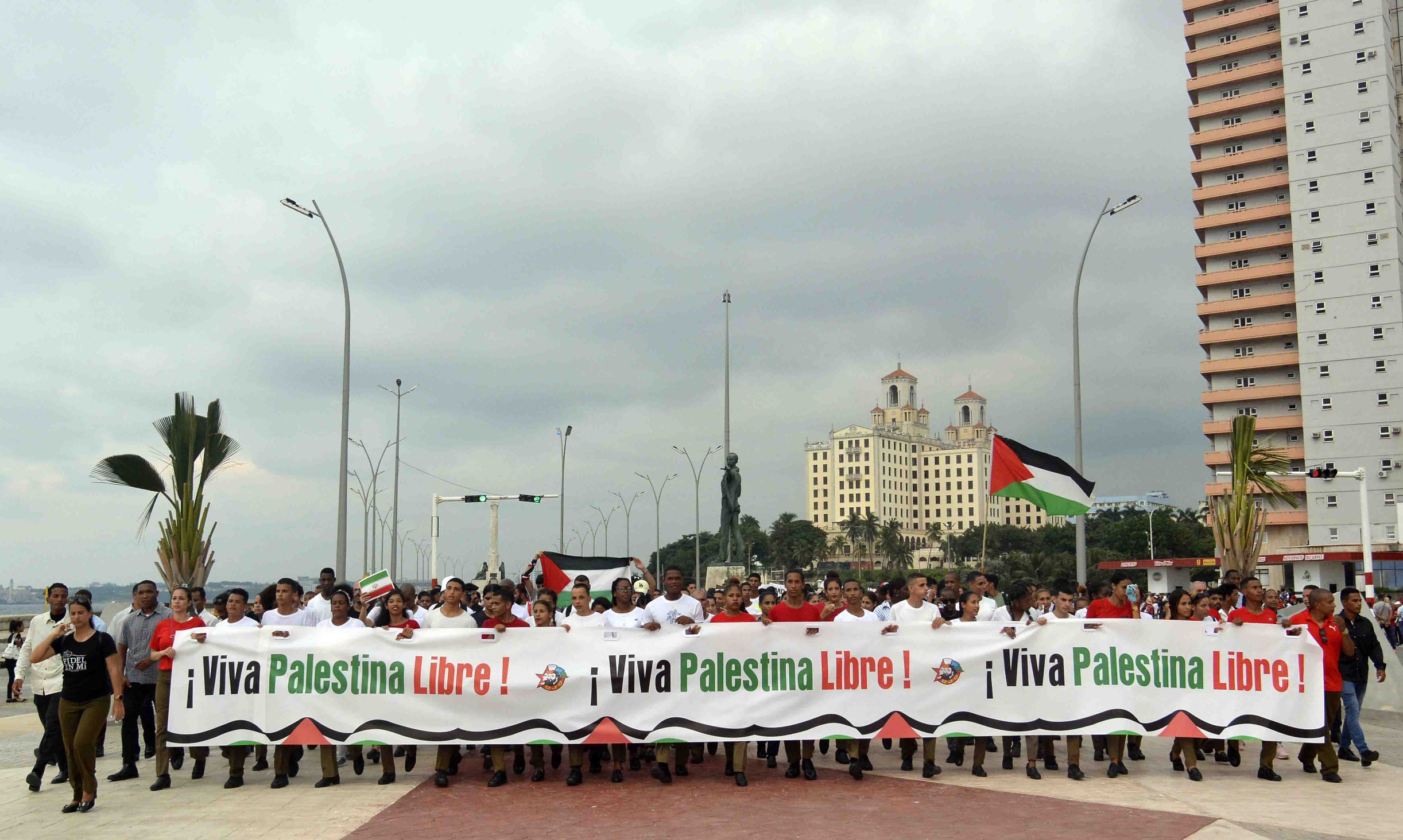 La Habana marcha en solidaridad con Palestina. 