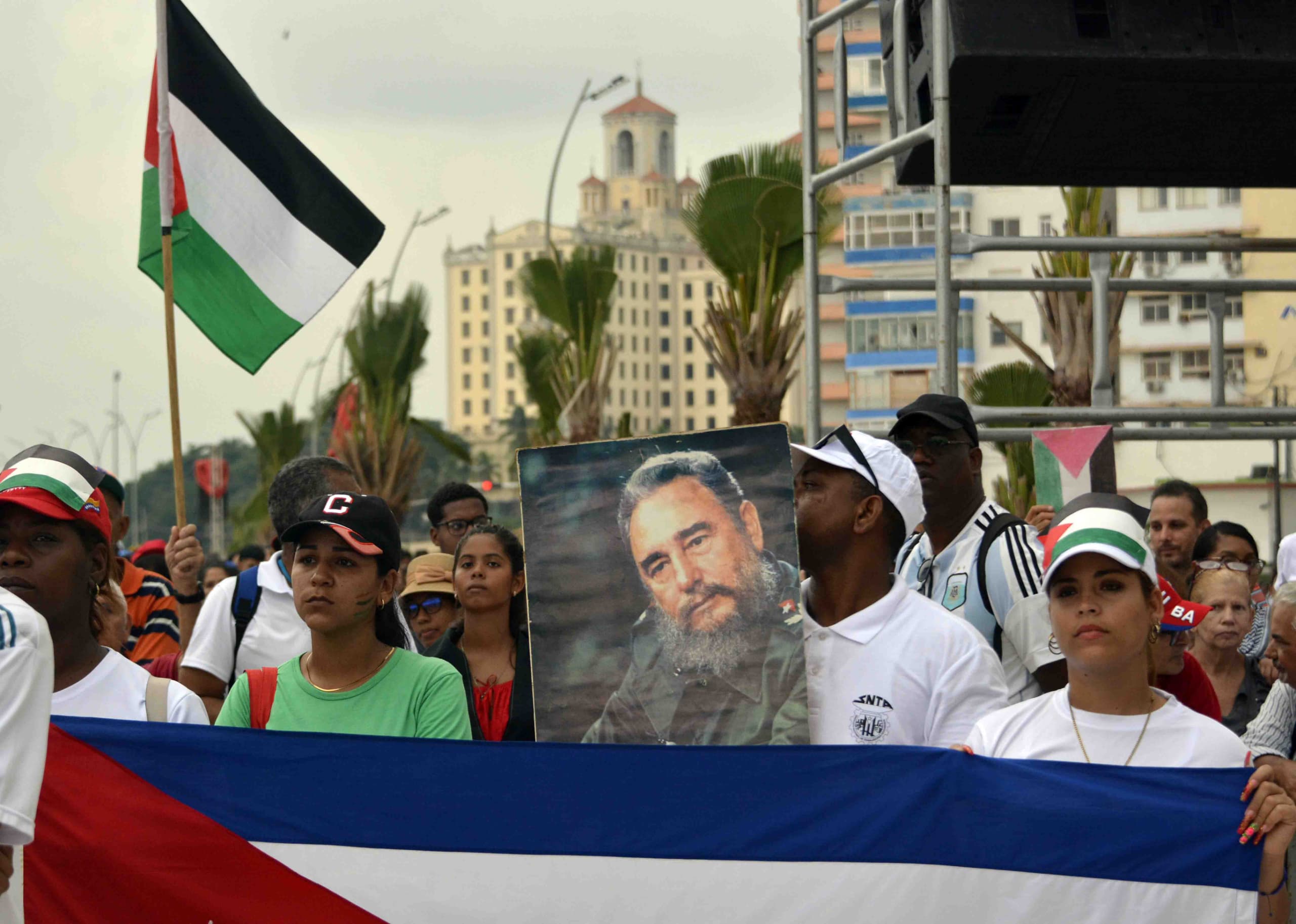 La Habana marcha en solidaridad con Palestina. 