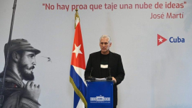 Presidente cubano realiza comparecencia especial ante la prensa. Foto: Presidencia Cuba